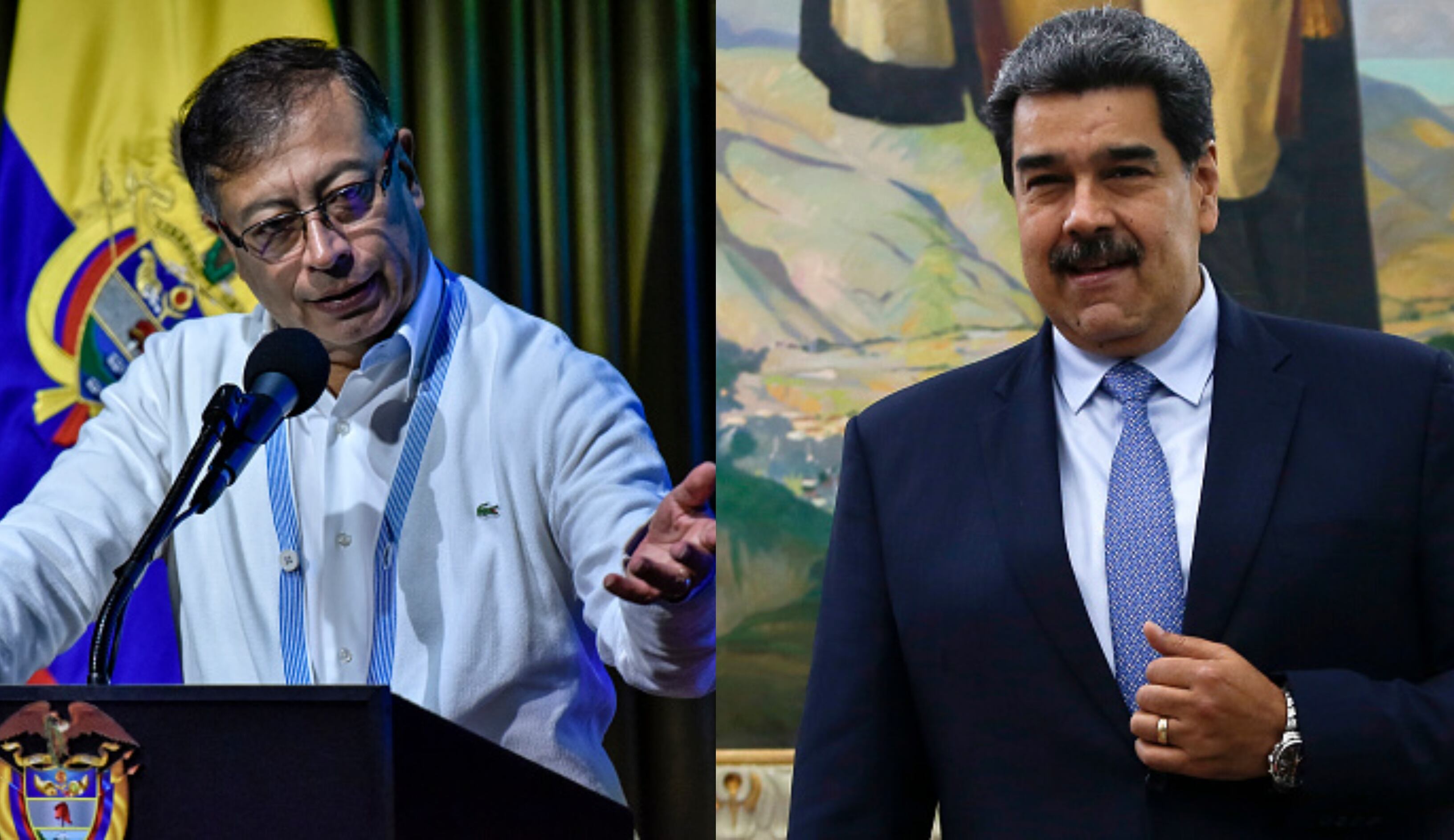 El presidente Gustavo Petro y su homólogo venezolano, Nicolás Maduro.