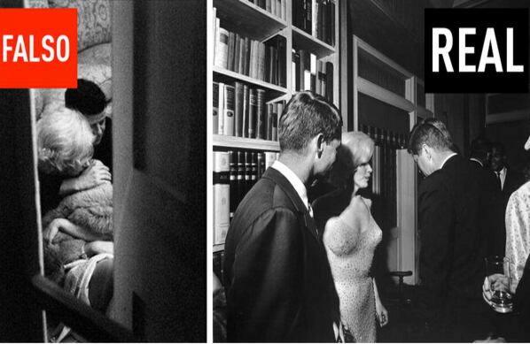 Se especula que John Kennedy mantuvo una relación amorosa con Marilyn Monroe. Quizás esta foto lo pruebe sino fuera porque fue fotografiada por Alison Jackson una artista británica reconocida por sus instantáneas de dobles celebridades.