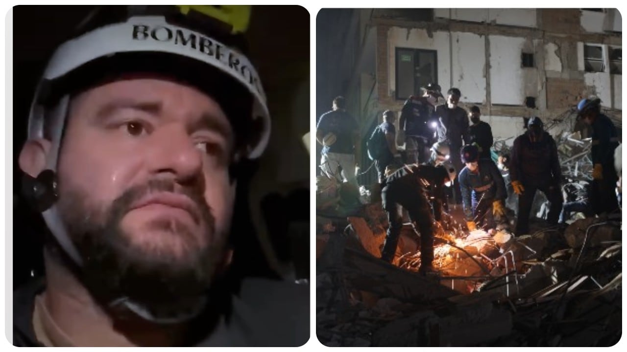 Un bombero de Pereira narra como encontró a una pareja abrazada bajo los escombros de un hotel.