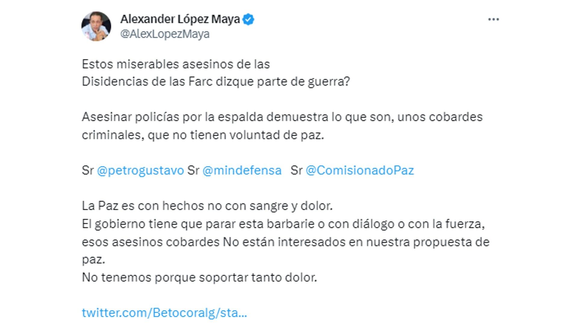 Twitter de Alexander López Maya.
