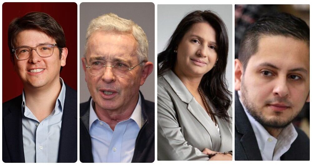 Miguel Uribe, Álvaro Uribe, Paola Holguín y Esteban Quintero