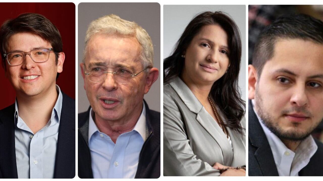 Miguel Uribe, Álvaro Uribe, Paola Holguín y Esteban Quintero