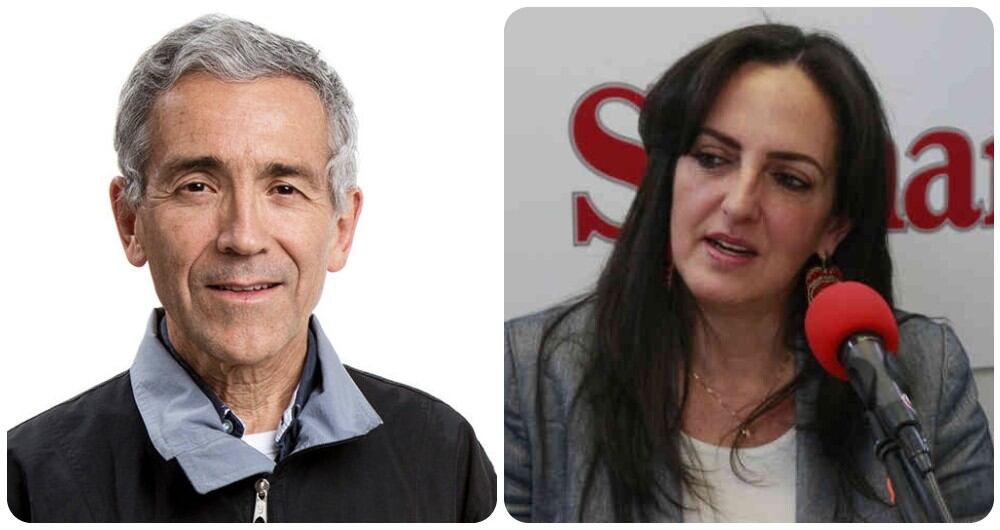 El sacerdote Pacho de Roux y la senadora María Fernanda Cabal