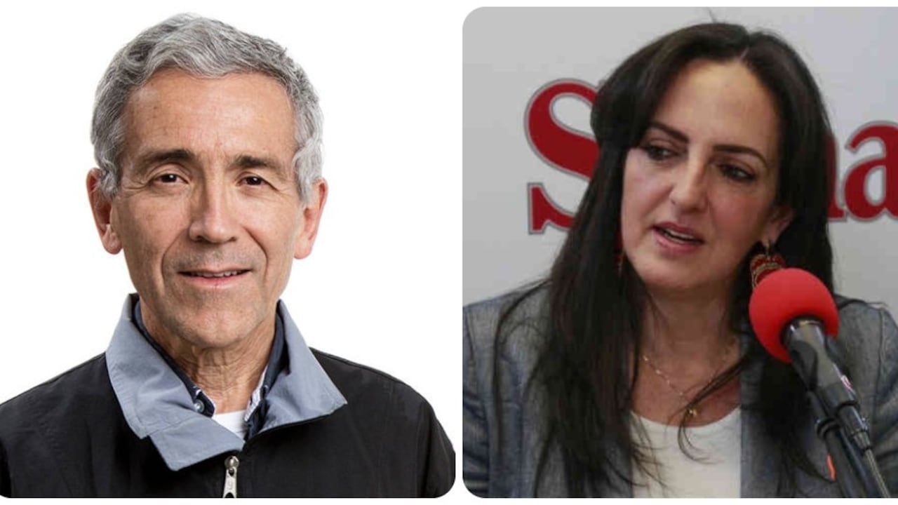 El sacerdote Pacho de Roux y la senadora María Fernanda Cabal