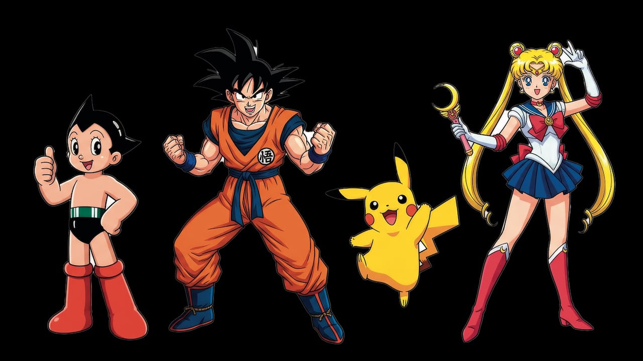 Astro Boy, Dragon Ball Z, Pokémon y Sailor Moon.