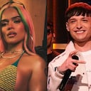 Los cantantes cantarán juntos en el nuevo álbum de la colombiana. Fotos: Instagram @karolg - @pesopluma.