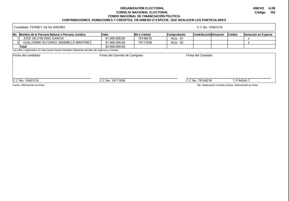 El senador Ferney Silva, del Pacto Histórico, recibió aportes del ministro Guillermo Alfonso Jaramillo.