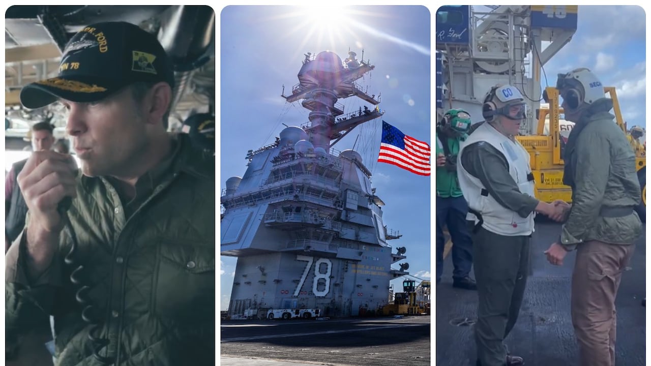 Pete Hegseth en el USS Gerald Ford