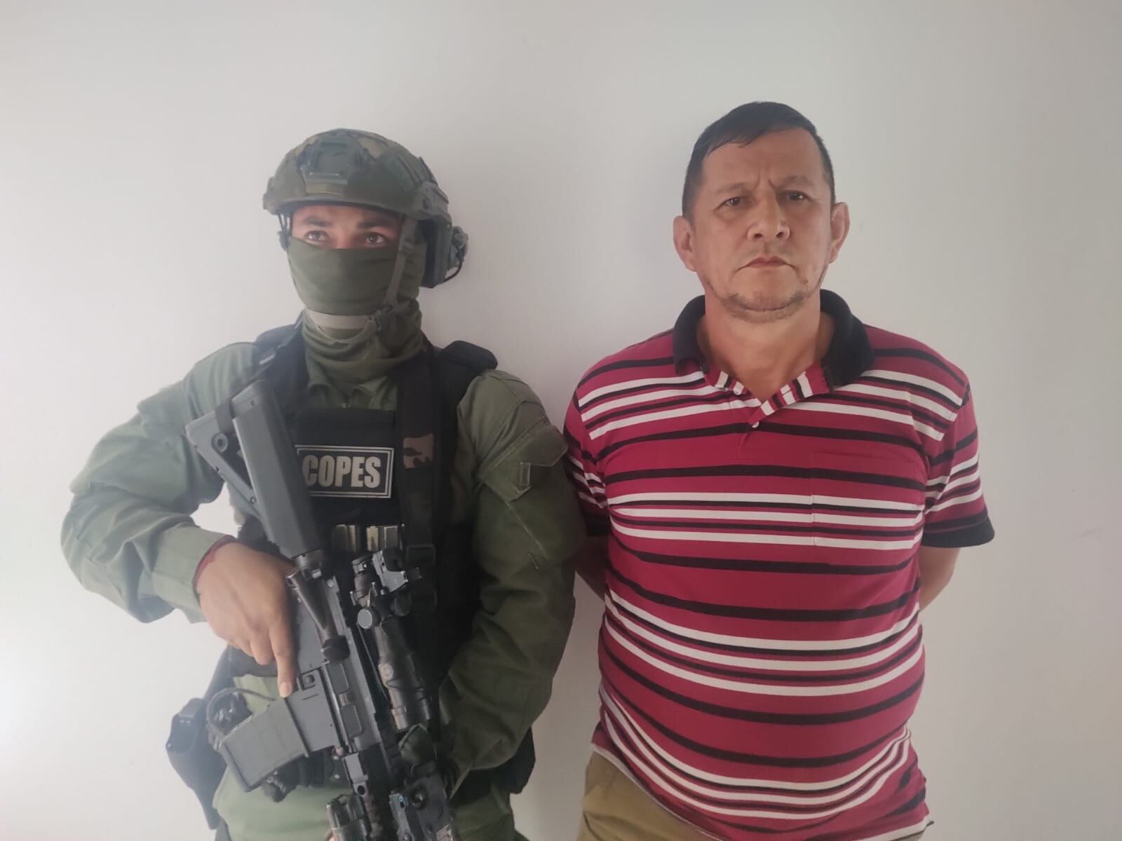 Alias Robledo, capturado en medio de una operación de la Policía Nacional.