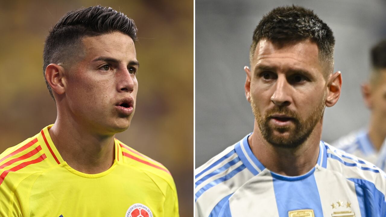 James Rodríguez y Lionel Messi, dos de las máximas figuras de la Copa América