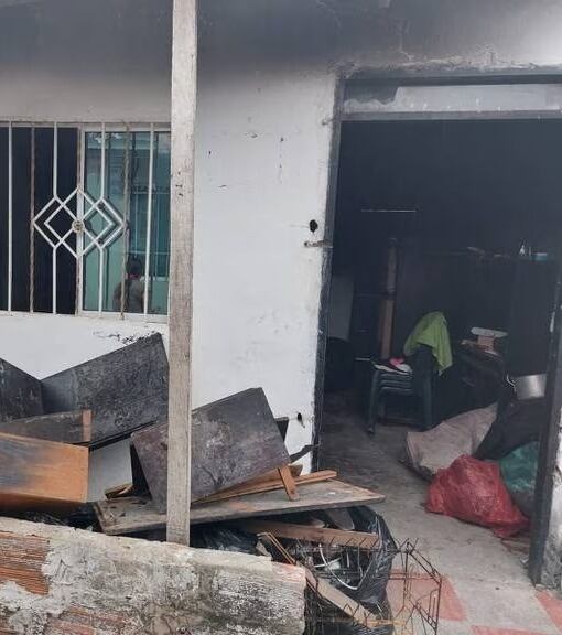 La vivienda quedó en perdida total tras el incendio