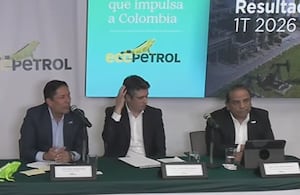 Directivos de Ecopetrol durante la presentación de resultados de la compañía estatal.