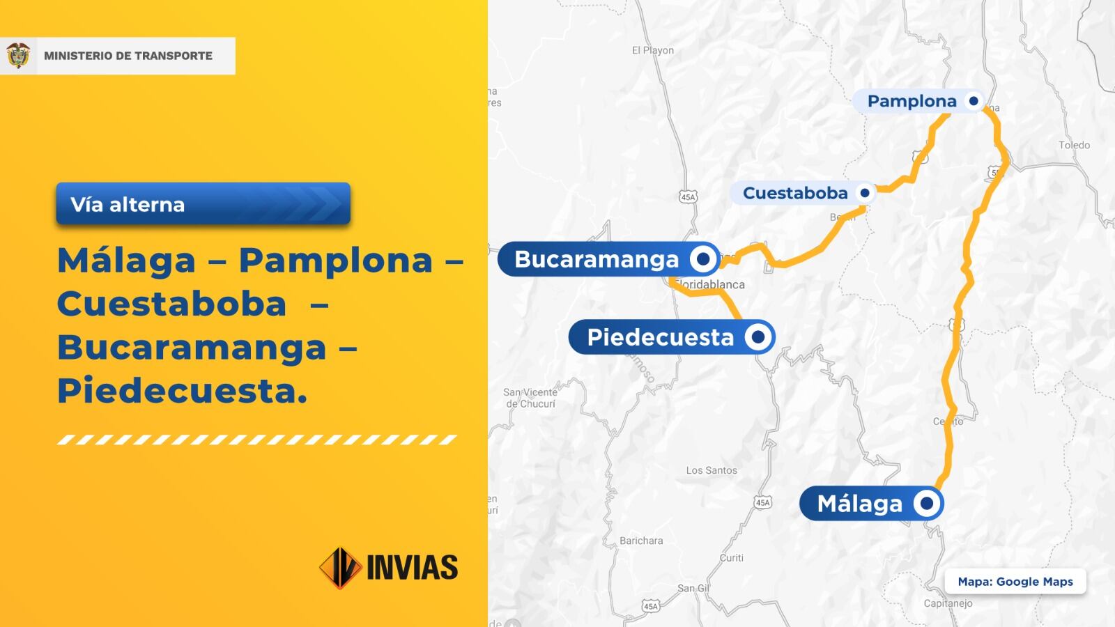 Esta es la ruta alterna.