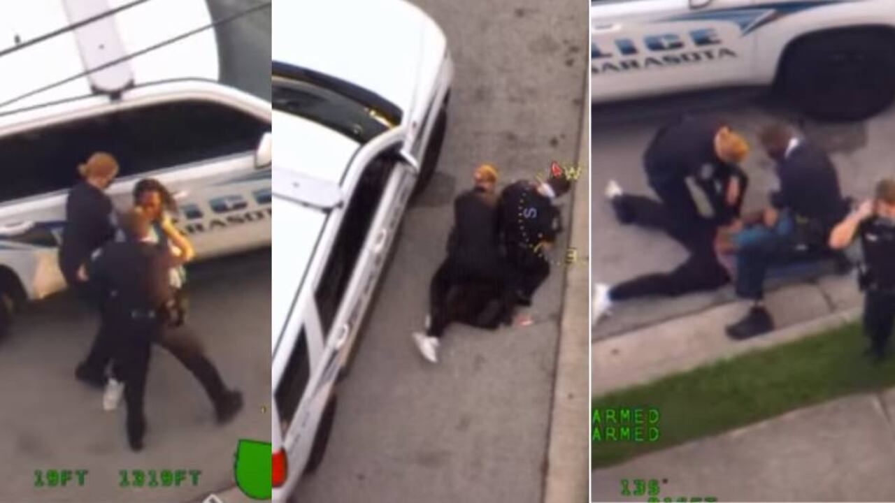 Nuevo video de policías poniéndole la rodilla a afroamericano en Florida.