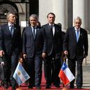 Los presidentes de Argentina, Mauricio Macri (i), Colombia, Iván Duque (c), Brasil, Jair Bolsonaro (cd), y Chile, Sebastián Piñera (d), asisten a una conferencia de prensa en el Palacio de la Moneda en Santiago de Chile (Chile).
