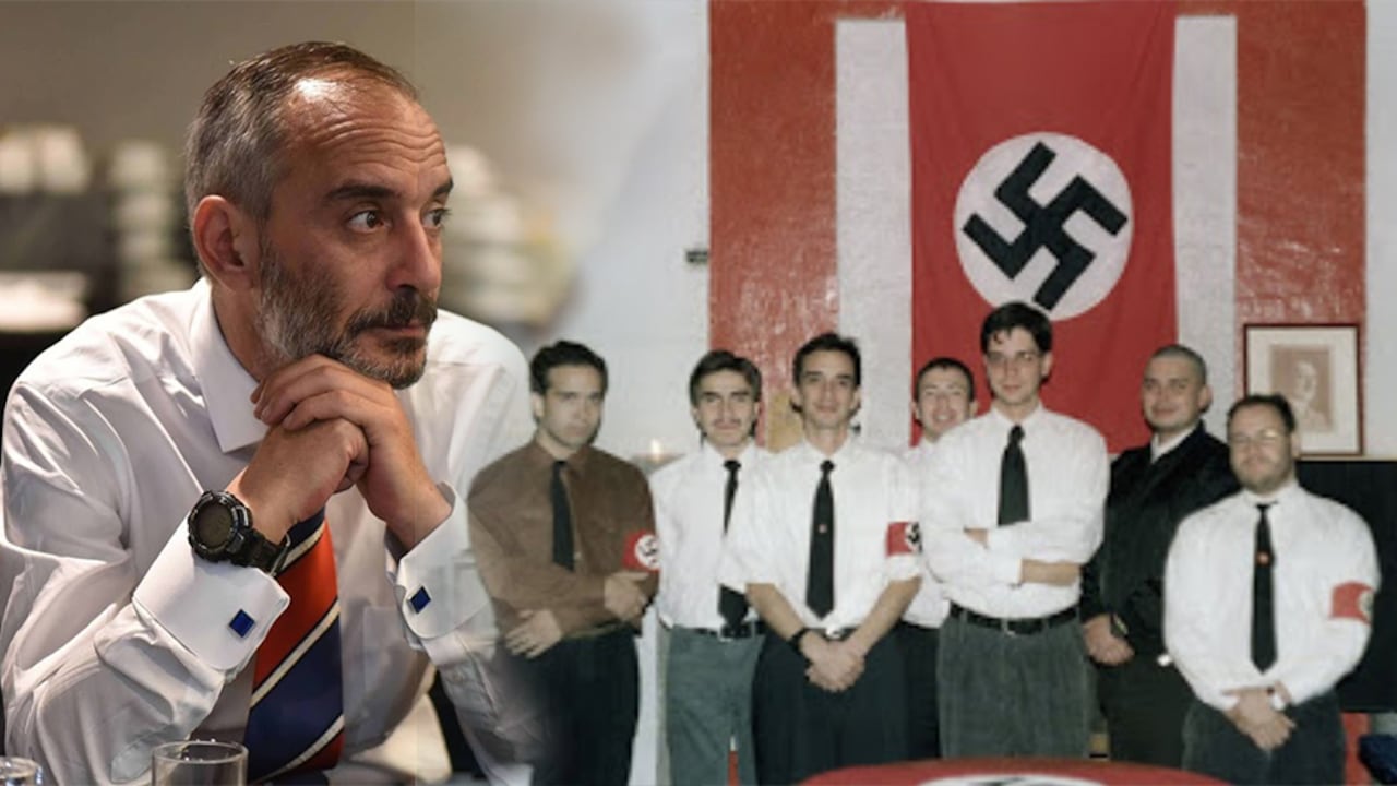 Alexis López (tercero de izquierda a derecha) participó en su juventud en una serie de reuniones coronadas con la esvástica Nazi. Asegura que solo era un nacionalista y no comulgaba con el accionar del tercer Reich.