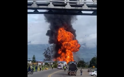 Captura de pantalla de un video grabado tras la explosión.