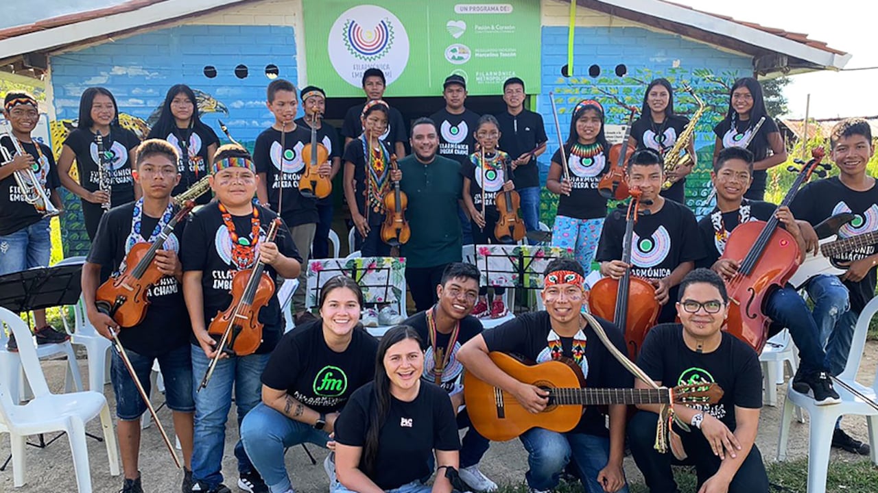 La historia detrás de la primera filarmónica indígena de Colombia