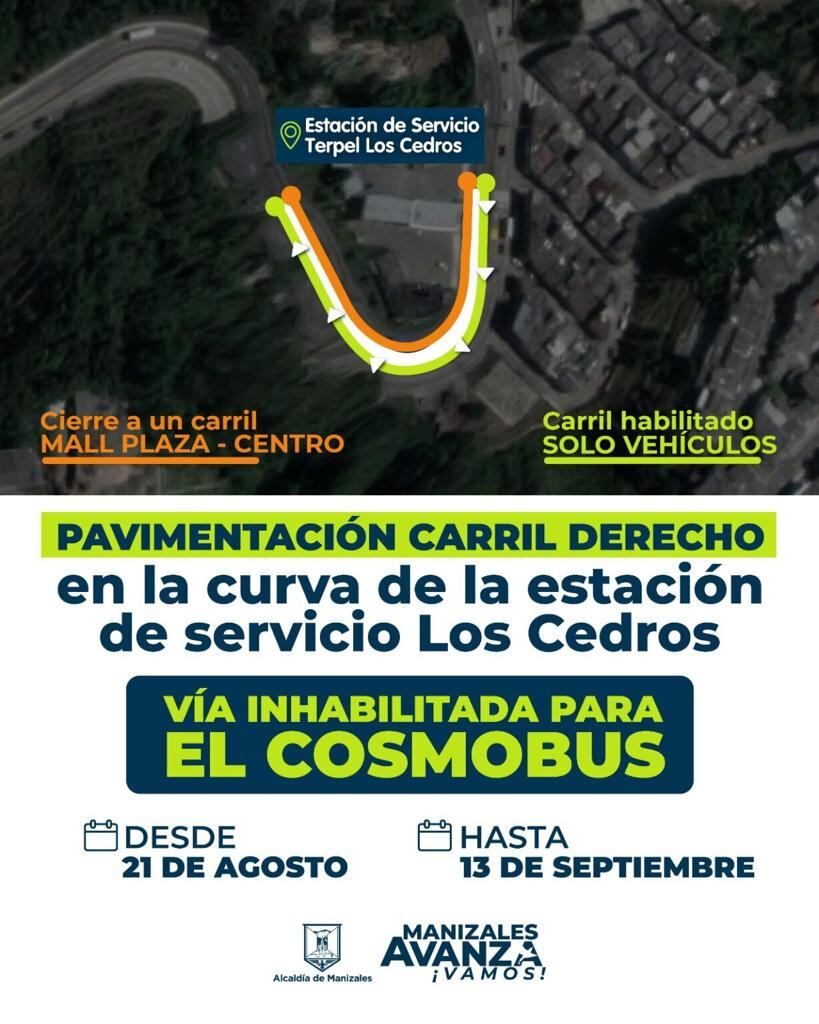 Obras viales en Manizales