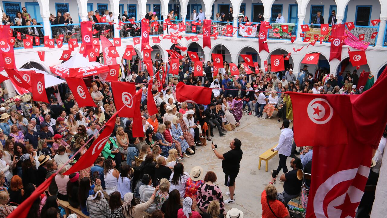 DJERBA ISLAND, TUNISIA - MAY 09: Jews from Tunisia and from different countries of the world complete the annual Jewish pilgrimage to the El Ghriba Synagogue, which is considered one of the oldest Jewish places of worship in Africa and has a history of approximately 2400 years in Djerba Island, Tunisia on May 09, 2023. (Photo by Tasnim Nasri/Anadolu Agency via Getty Images)