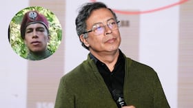 Expresidente Gustavo Petro y el supuesto soldado del video falso.