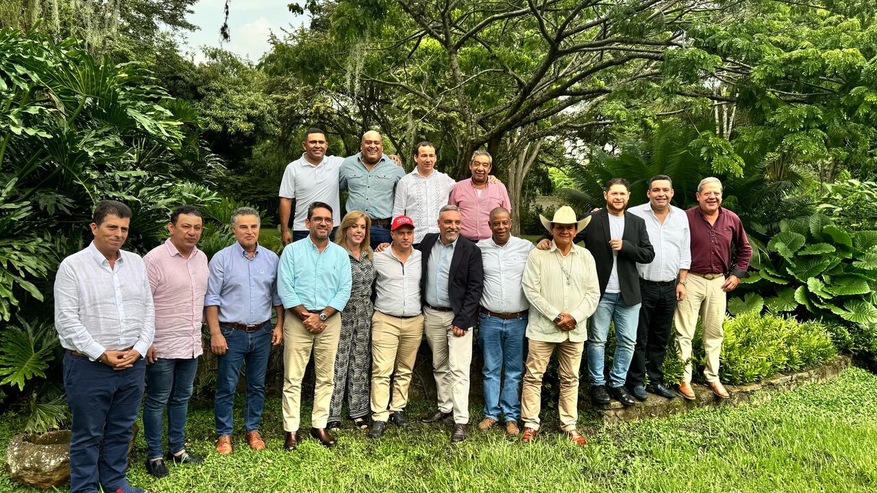 El grupo de exgobernadores en Cali.