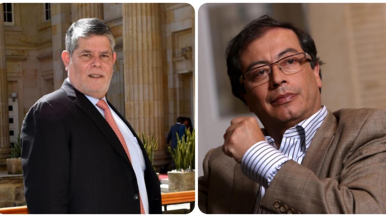 El senador Antonio Zabaraín y Gustavo Petro.