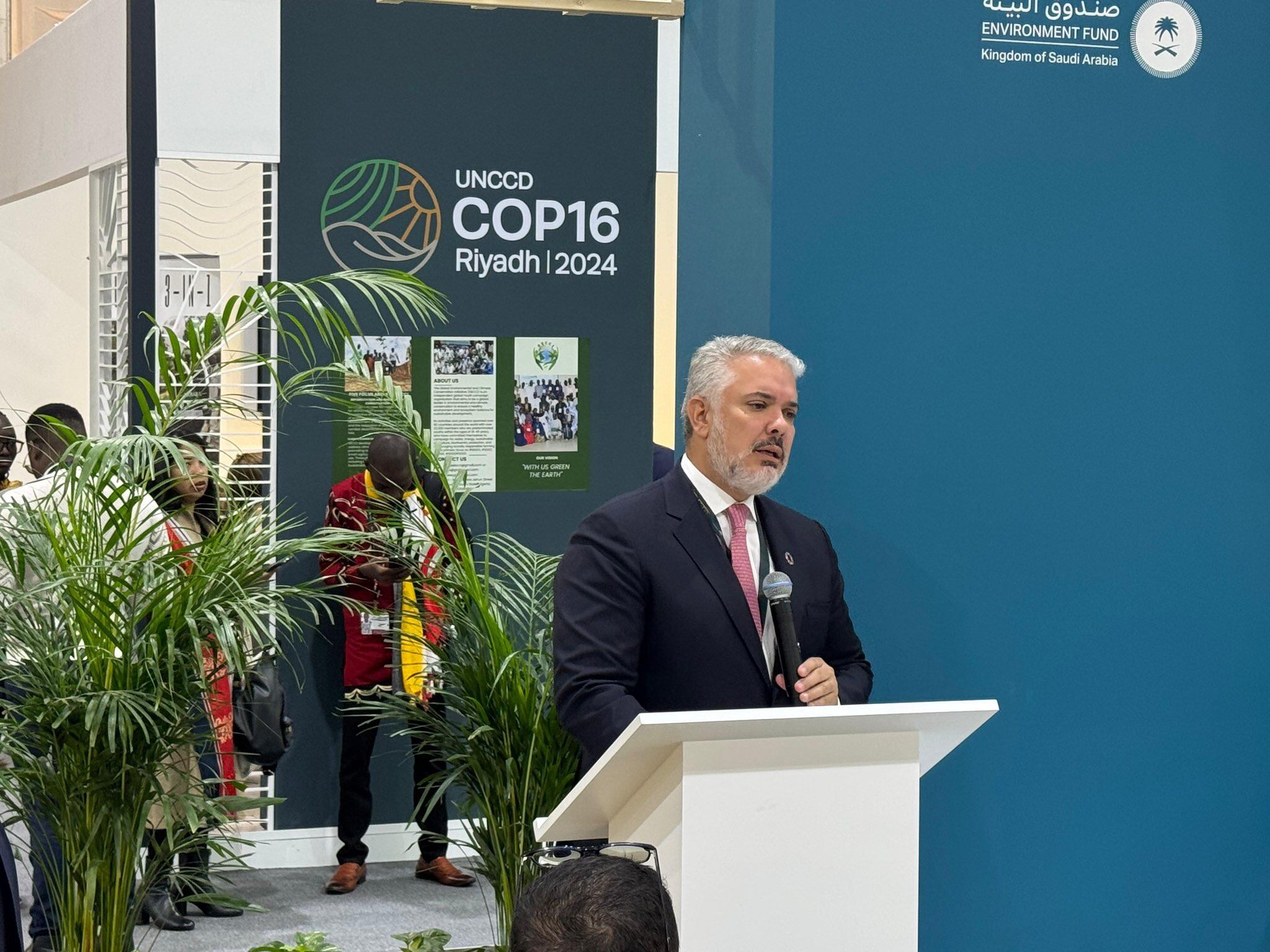 Iván Duque en la COP16 de Riad.