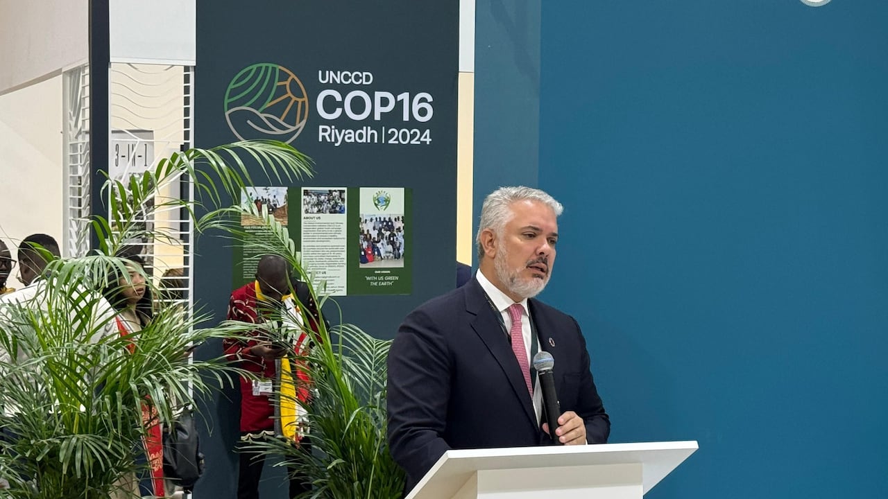 Iván Duque en la COP16 de Riad.