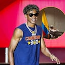 Lamine Yamal posó con la bandera de Colombia