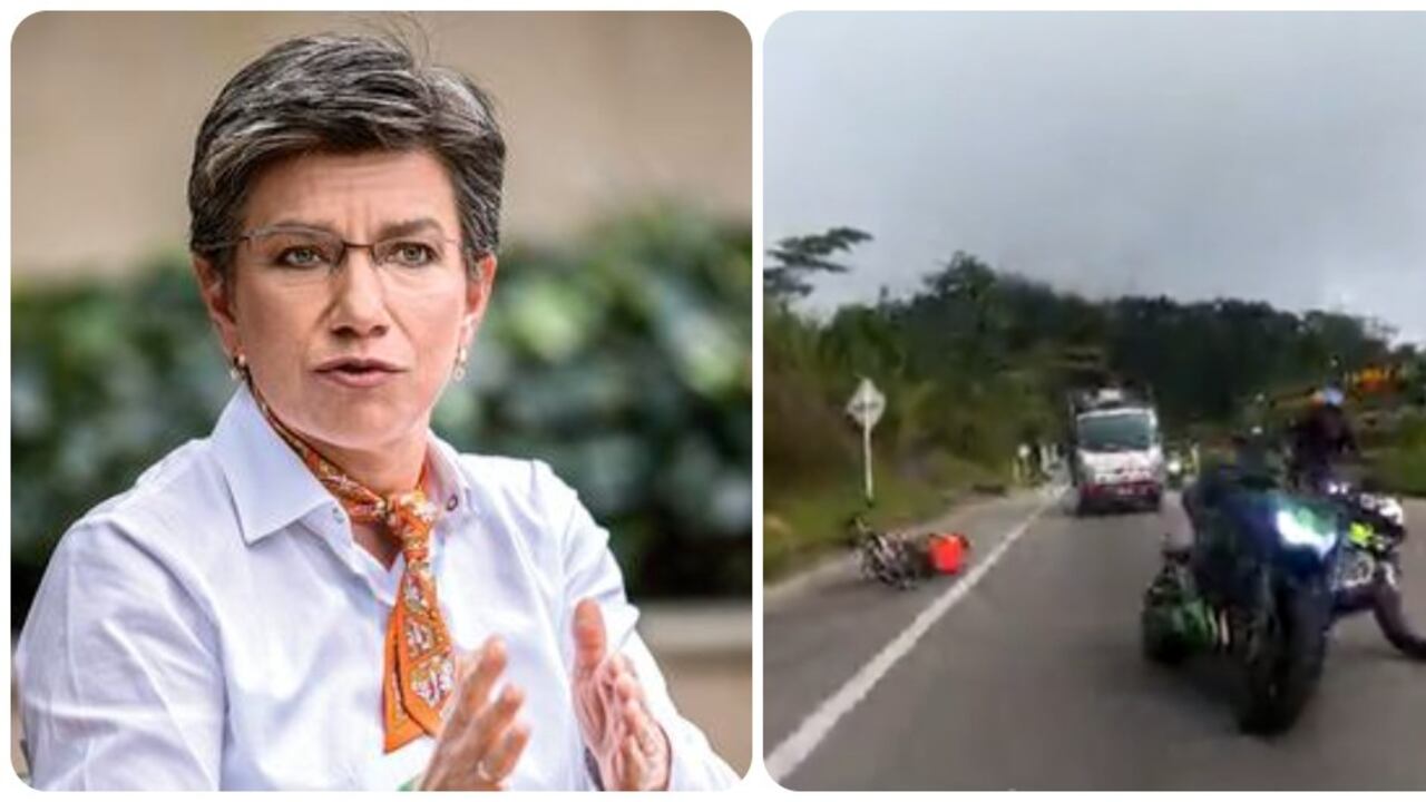 La alcaldesa de Bogotá, Claudia López, tildó de "asesino" el comportamiento de un motociclista que atropelló a un ciclista en la vía a Villeta.