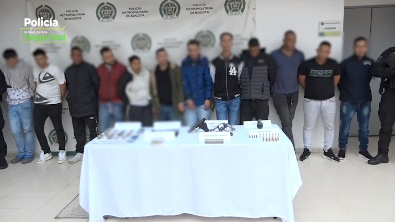 Miembros de Los Paisas capturados por la Policía Nacional en Bogotá