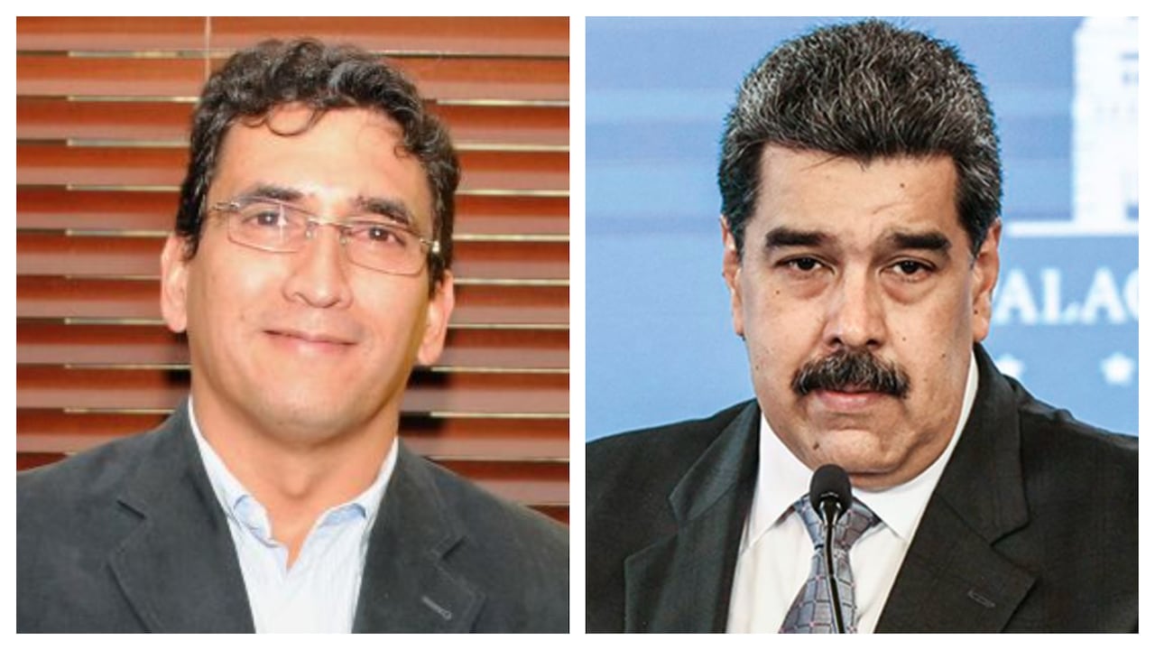 El embajador de Colombia en Venezuela Milton Rengifo y Nicolás Maduro.