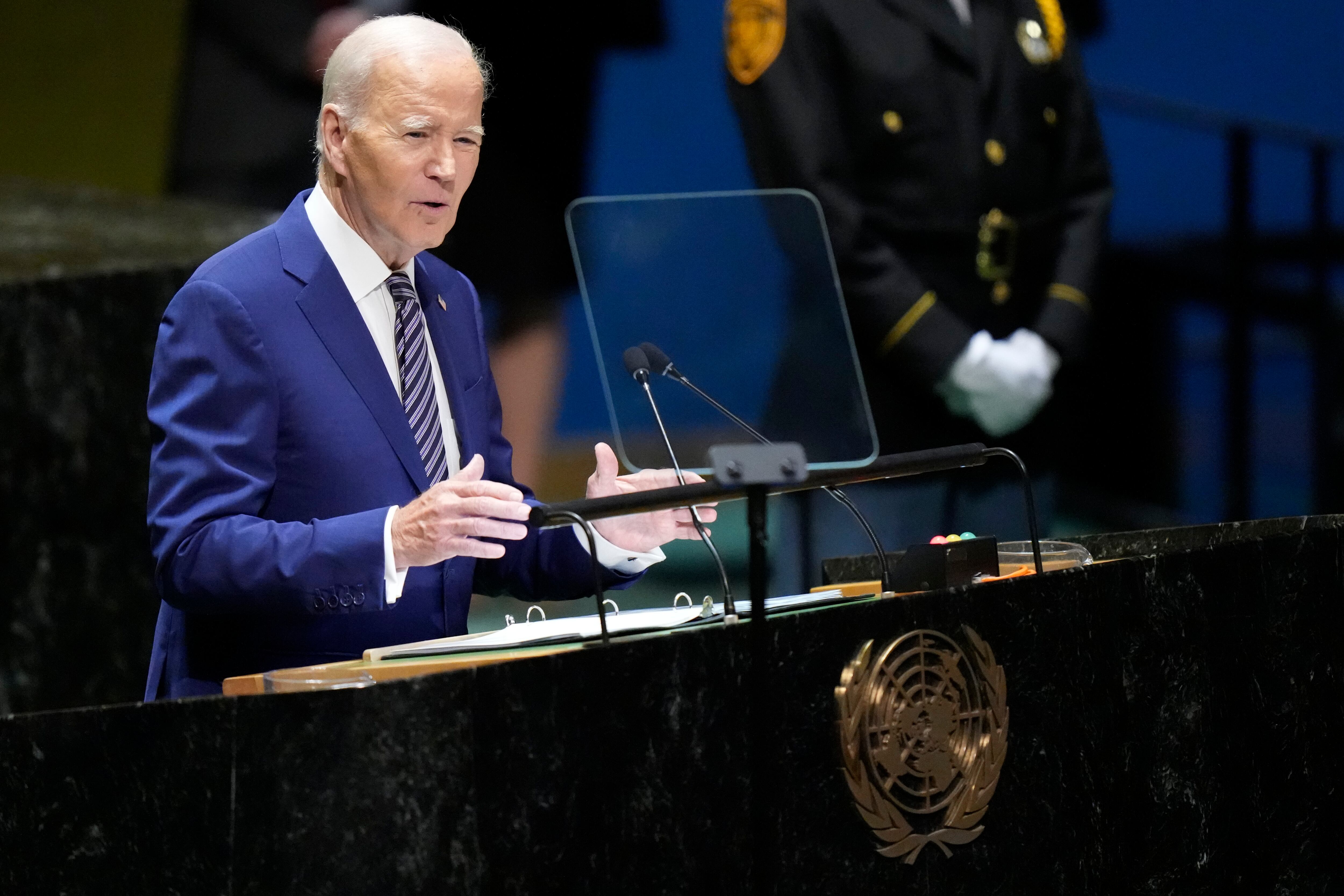 Joe Biden da su discurso en la Asamblea General de la ONU.