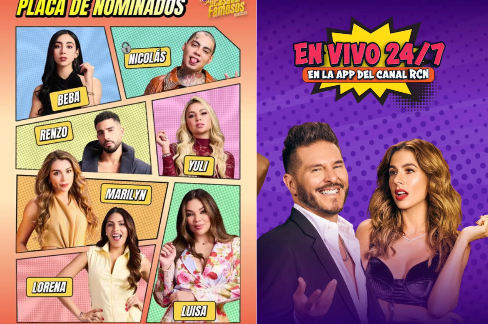 Primera placa de nominados de 'La casa de los famosos 3'.
