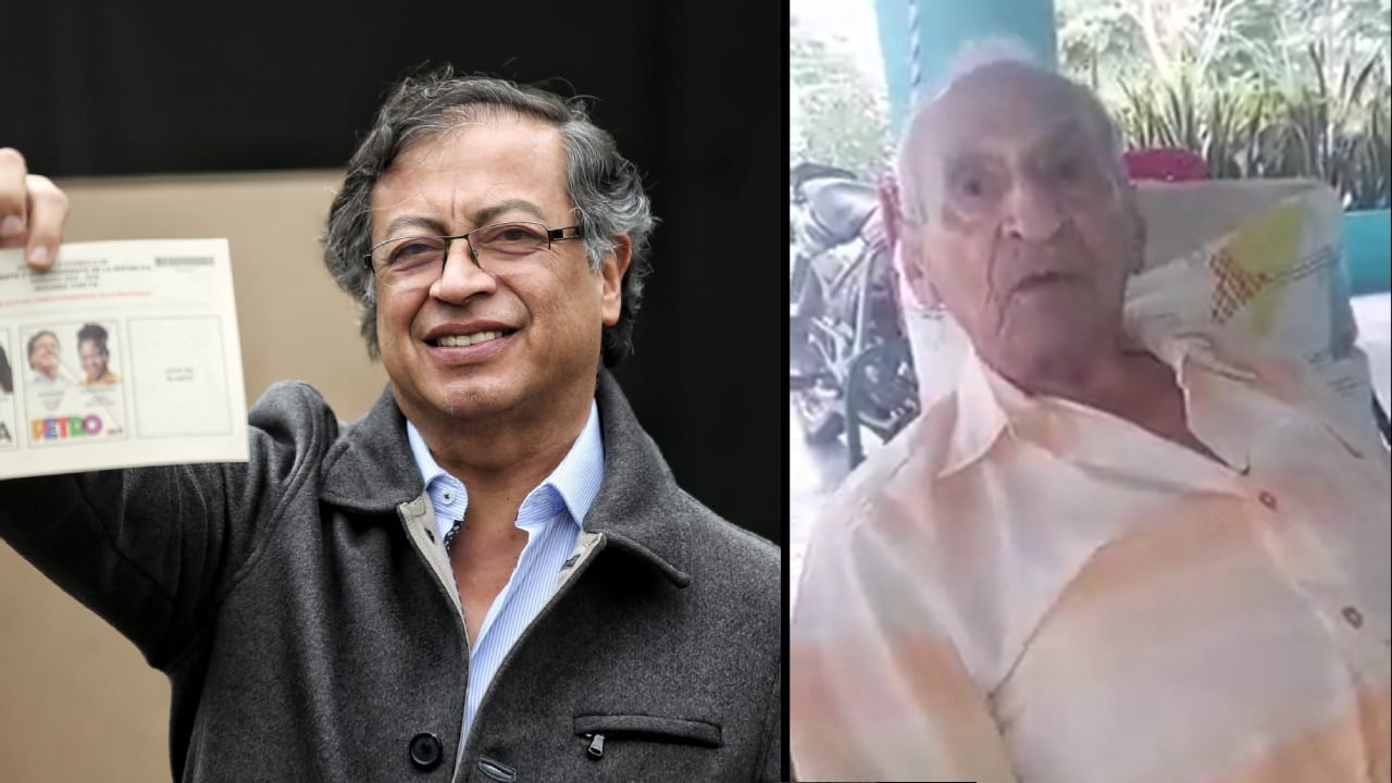 Gustavo Petro y seguidor en Puerto Boyacá