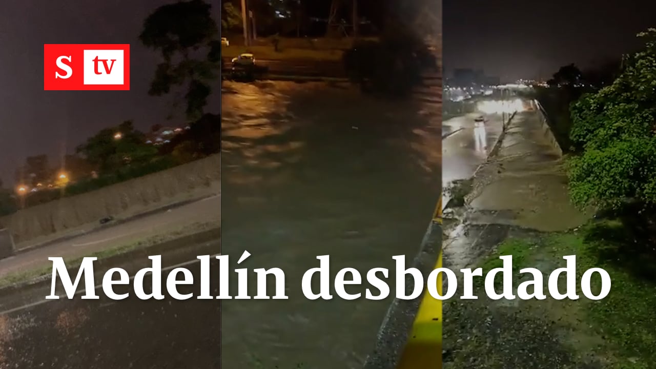 Impresionantes imágenes del río Medellín saliéndose de su cauce