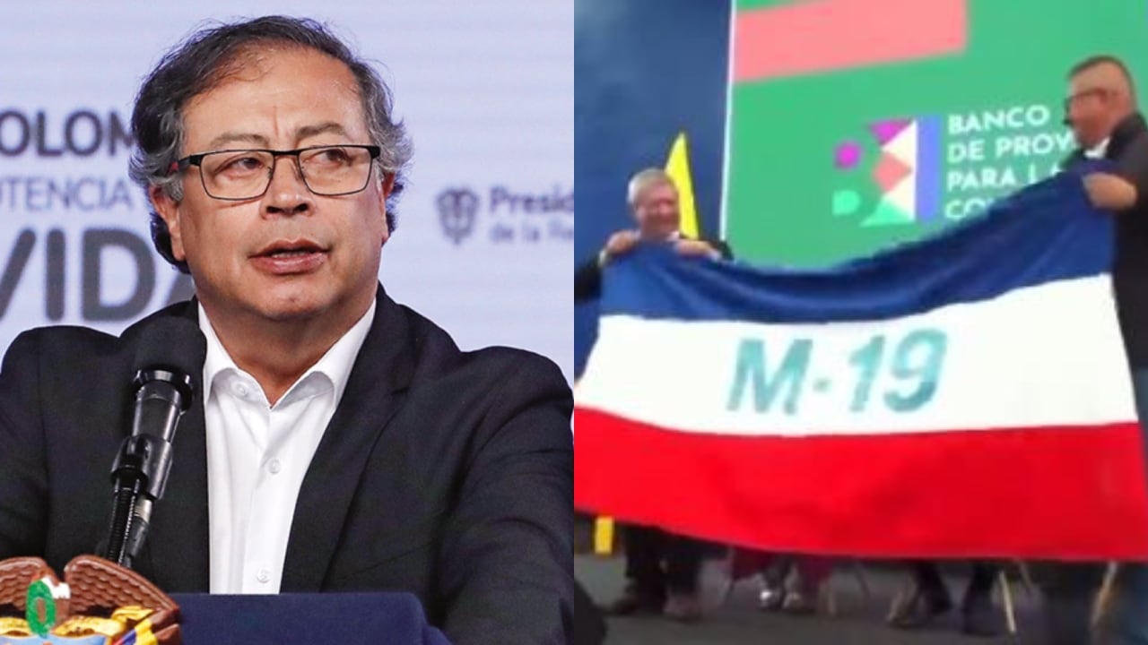 Presidente Gustavo Petro bandera M-19
