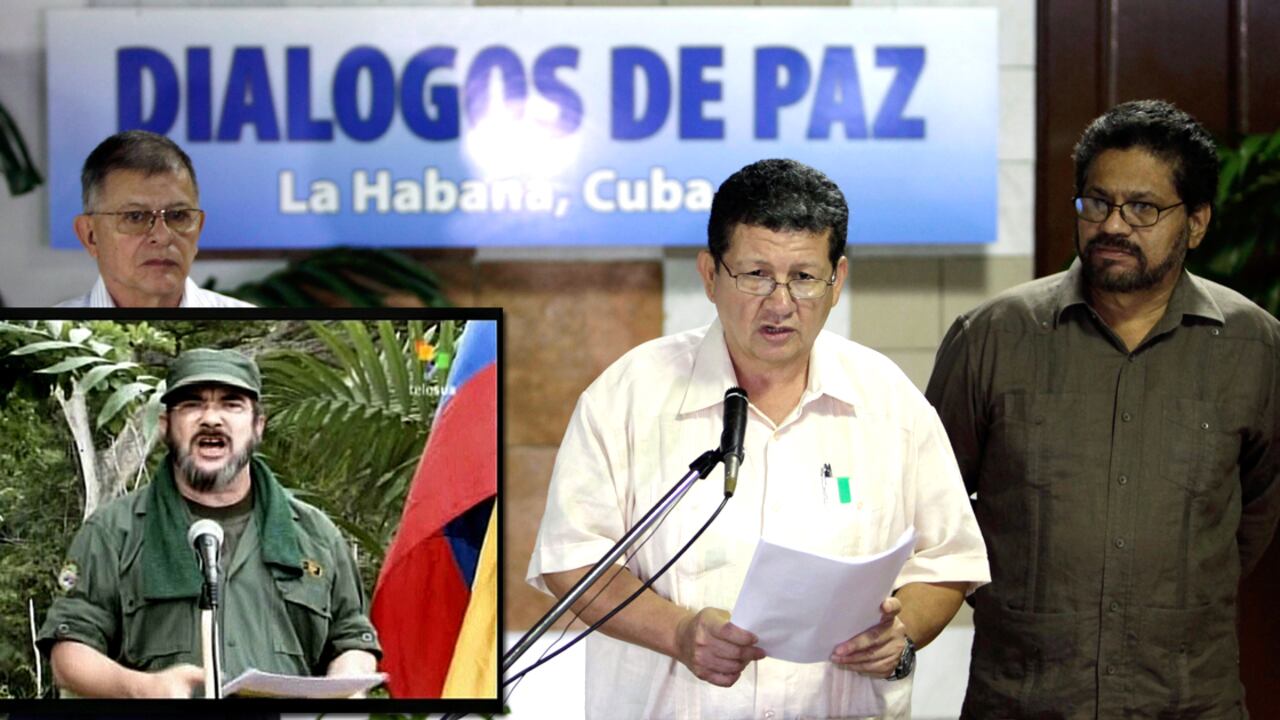 Representantes de las FARC en La Habana. En el recuadro, 'Timochenko'.