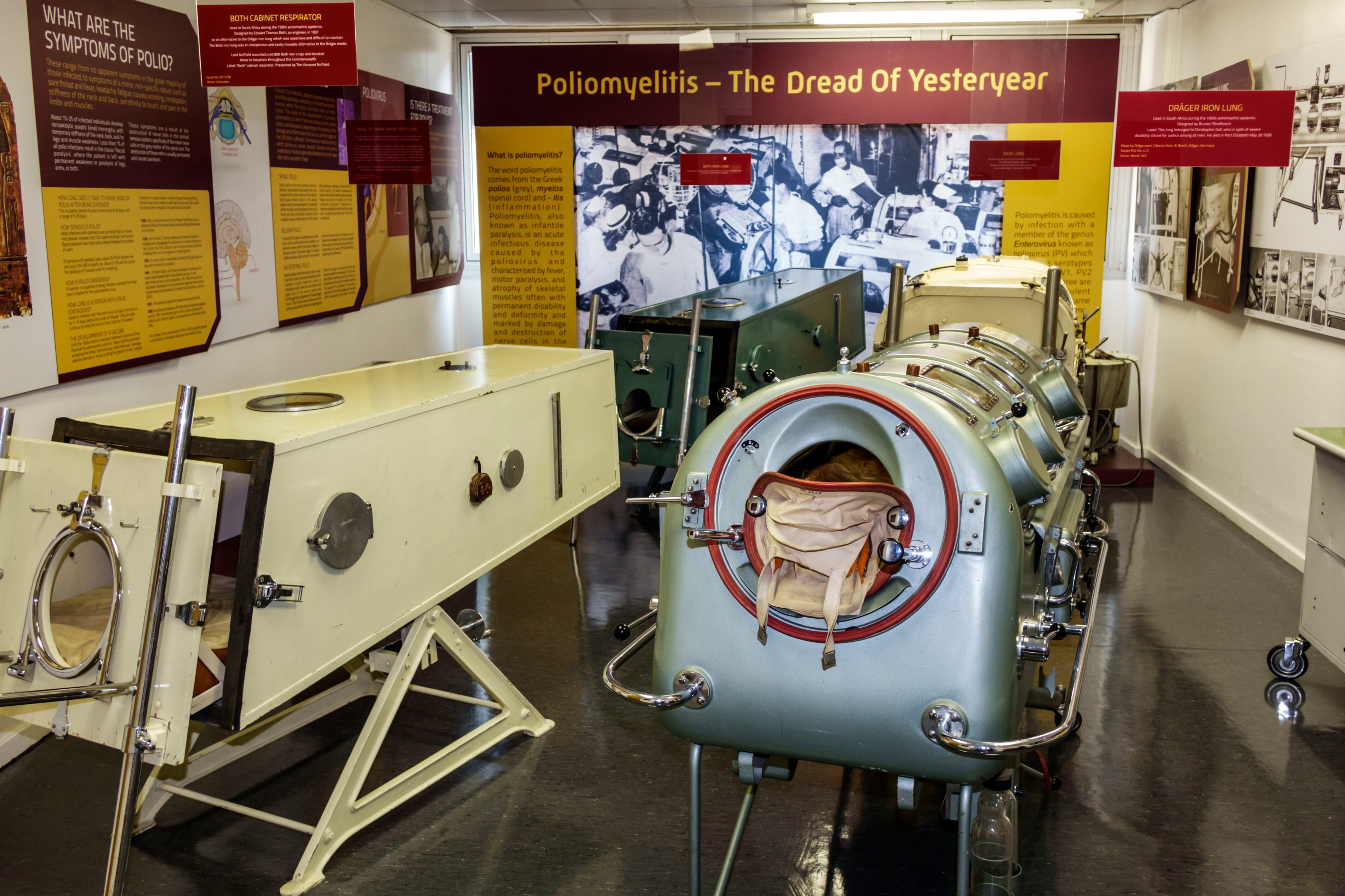 Pulmón de acero para tratar el polio