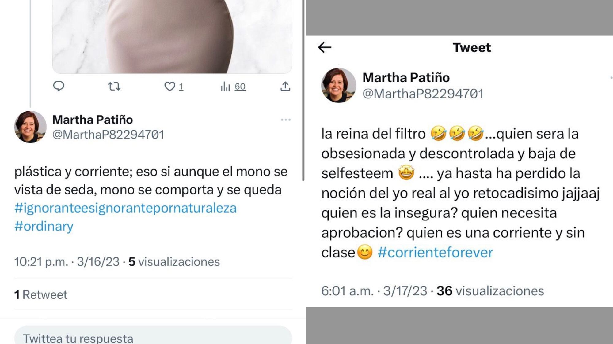 Trinos en contra de la esposa de Luis Fernando Reyes.