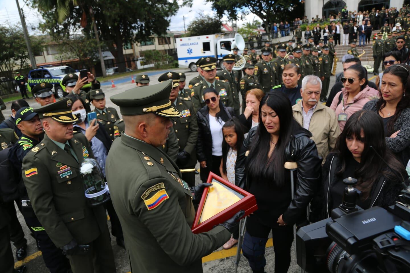 Sepelio del patrullero Andrés Idarraga Orozco, asesinado en Catatumbo