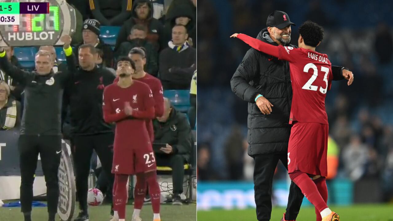 Luis Diaz en el duelo con Liverpool