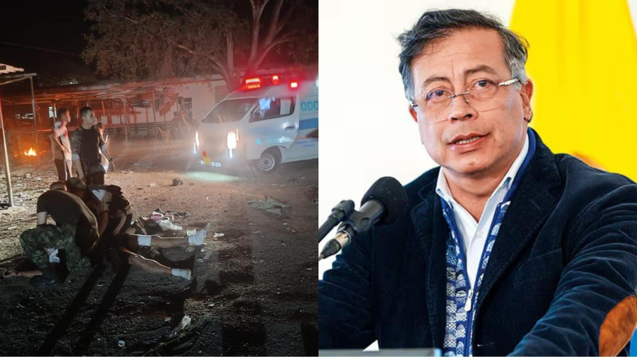 El presidente Gustavo Petro se pronuncia sobre ataque con explosivos en base militar de Aguachica.