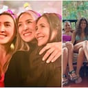 A la izquierda, Michelle Durango, Marcela Durango y Luisa Durango. A la derecha el elenco de la novela de Rigo.