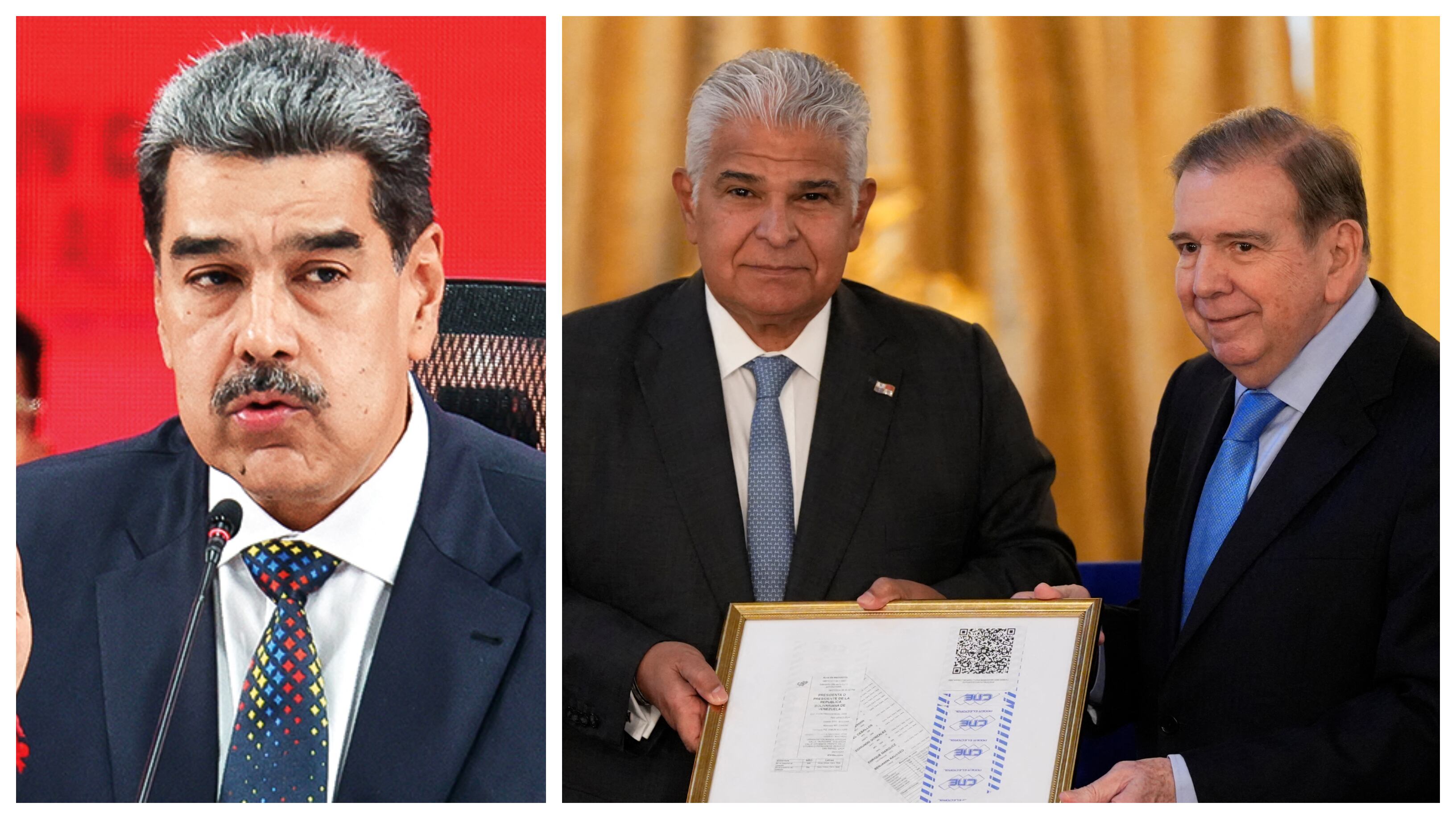 Nicolás Maduro, José Mulino y Edmundo González.