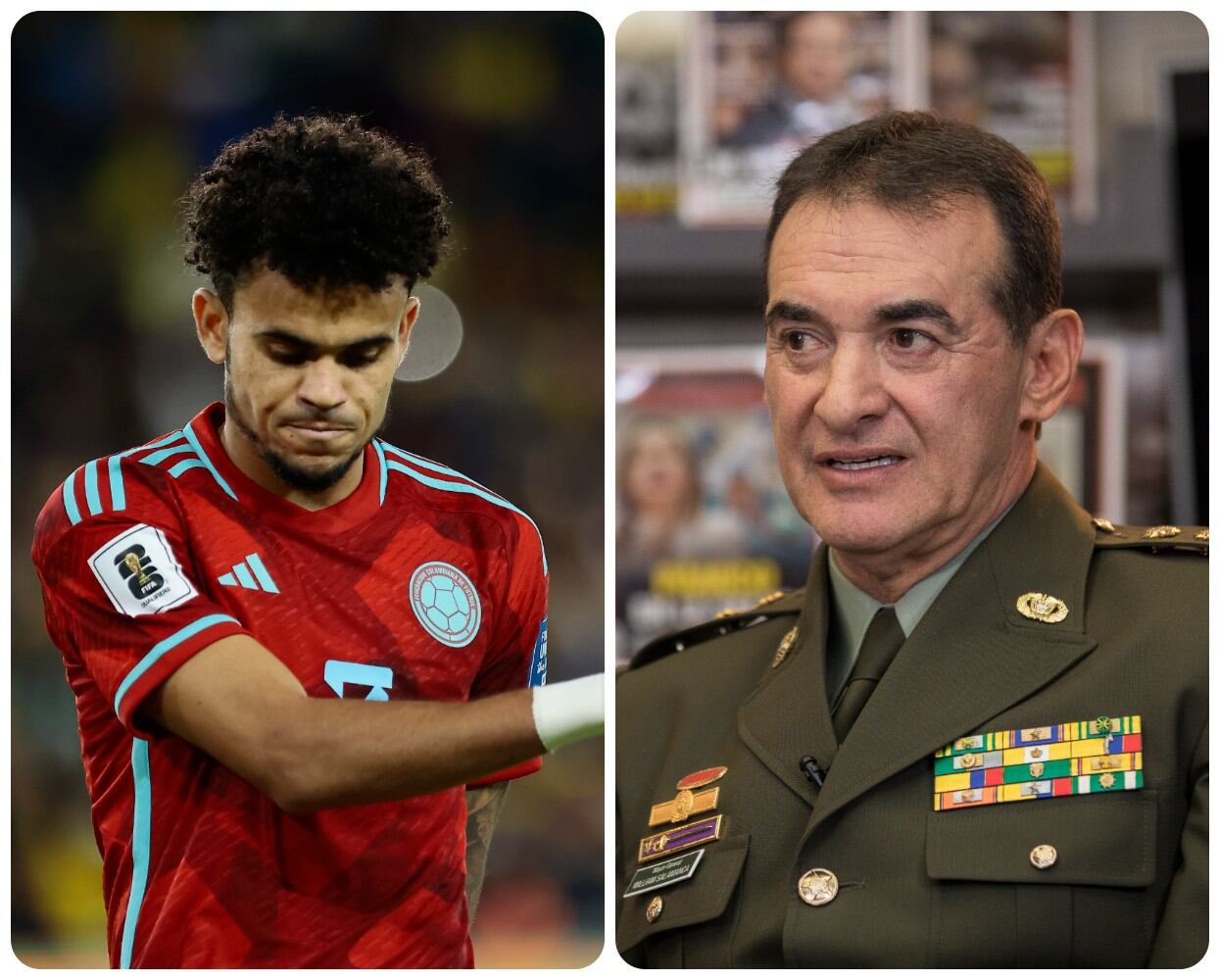 El director de la Policía, general William Salamanca, habló con el futbolista colombiano por el secuestro de su padre.