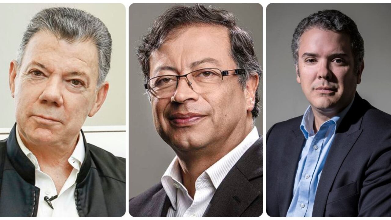 Juan Manuel Santos, Gustavo Petro e Iván Duque.