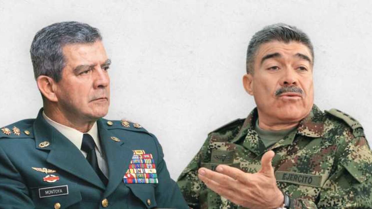 El excomandante del Ejército, general Mario Montoya y el general Henry Torres Escalante.