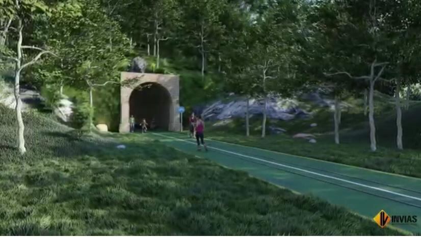 Render del corredor verde de Invías